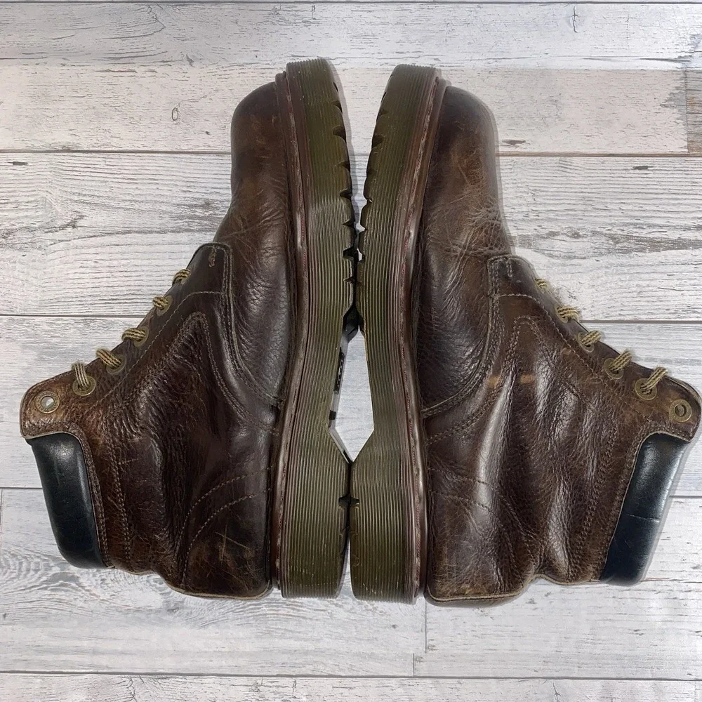 Dr. Martens Boots‎ Mens 8 Brown Leather Distressed 90s Vintage Made England 8284